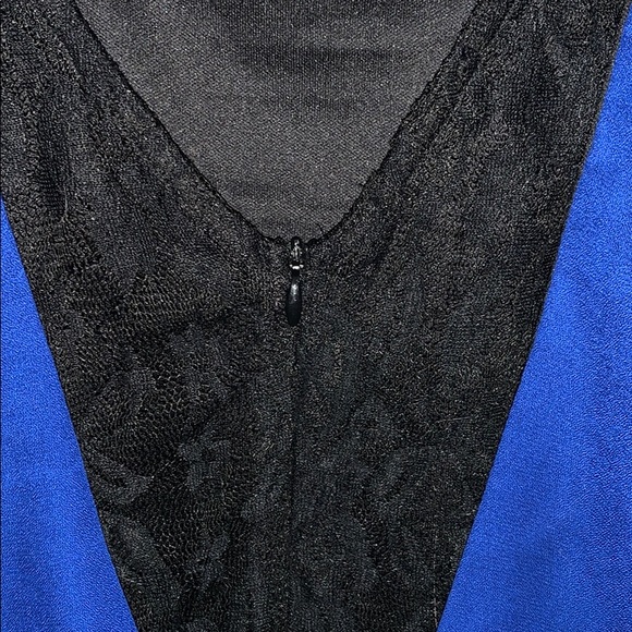 Electric ⚡️ Blue 💙 Romper with Black Lace Back - Picture 4 of 6